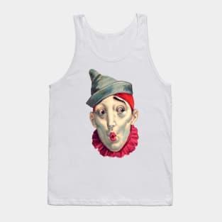 Vintage Clown Illustration - Red Ruffles Tank Top